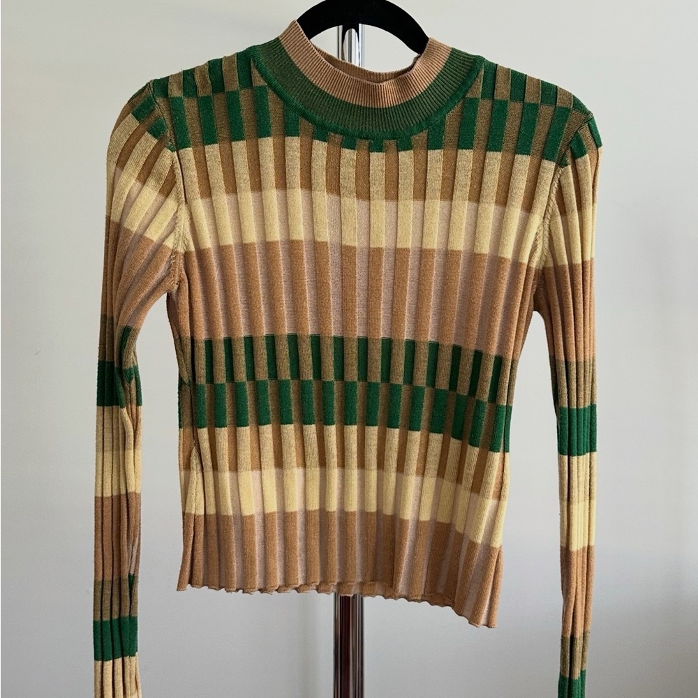 Striped Ribbed Long Sleeve Sweater
